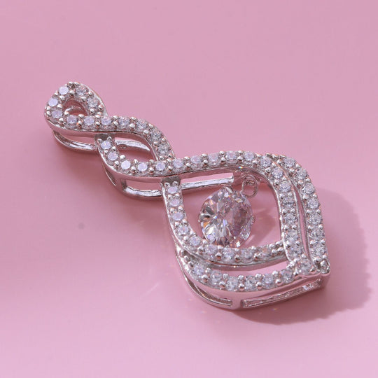 Lustro Stella - Weißer Zirkonia Anhänger, 925 Silber platiniert ca. 1.48 ct