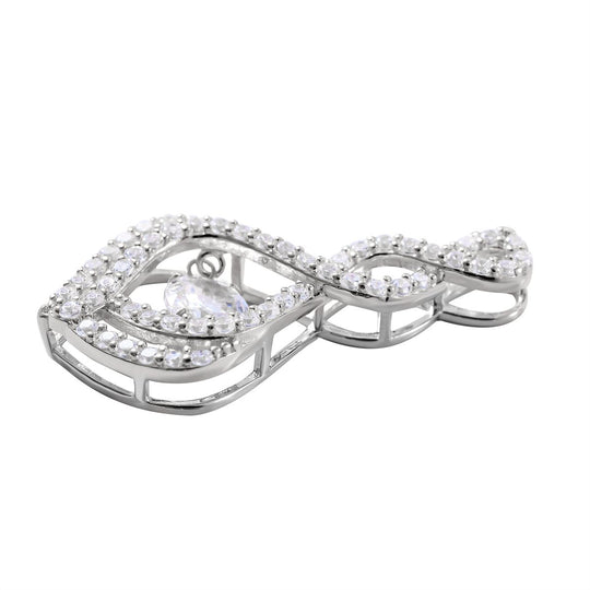 Lustro Stella - Weißer Zirkonia Anhänger, 925 Silber platiniert ca. 1.48 ct