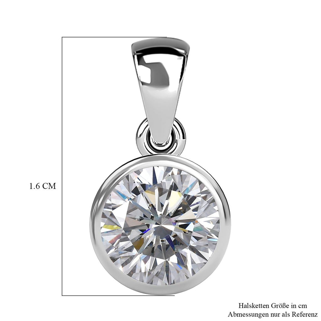 Lustro Stella - Weißer Zirkonia Anhänger, 925 Silber platiniert ca. 2.15 ct