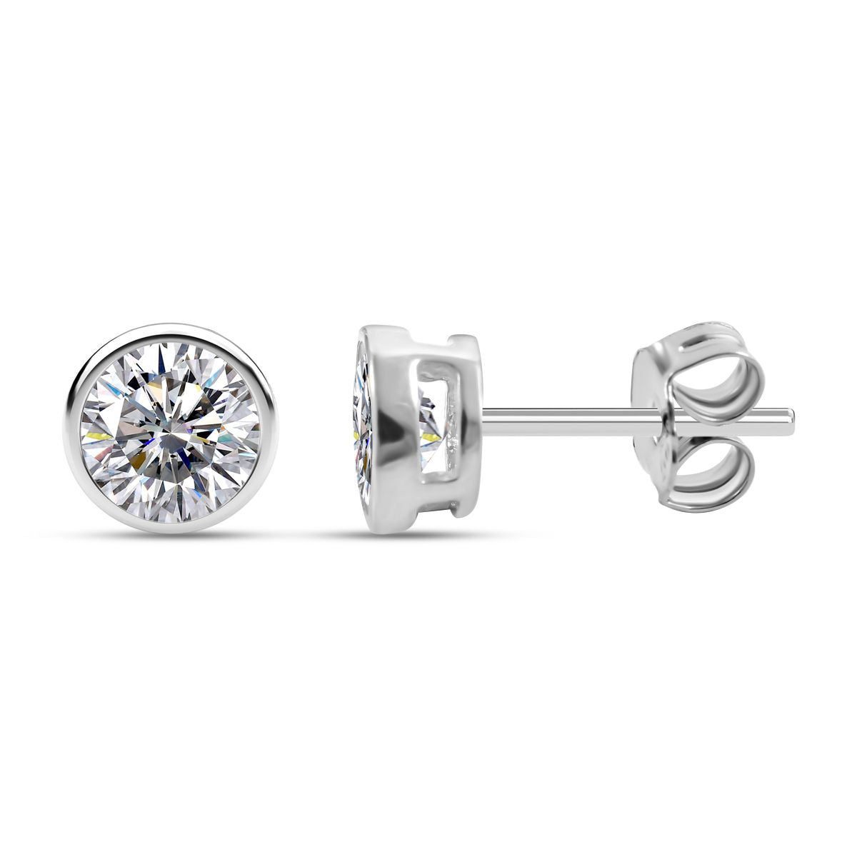 Lustro Stella - Weiße Zirkonia Ohrringe, 925 Silber platiniert ca. 2.80 ct