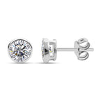 Lustro Stella - Weiße Zirkonia Ohrringe, 925 Silber platiniert ca. 2.80 ct