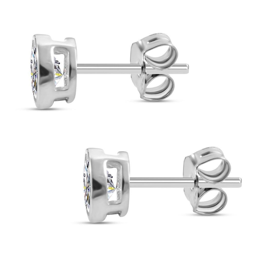 Lustro Stella - Weiße Zirkonia Ohrringe, 925 Silber platiniert ca. 2.80 ct