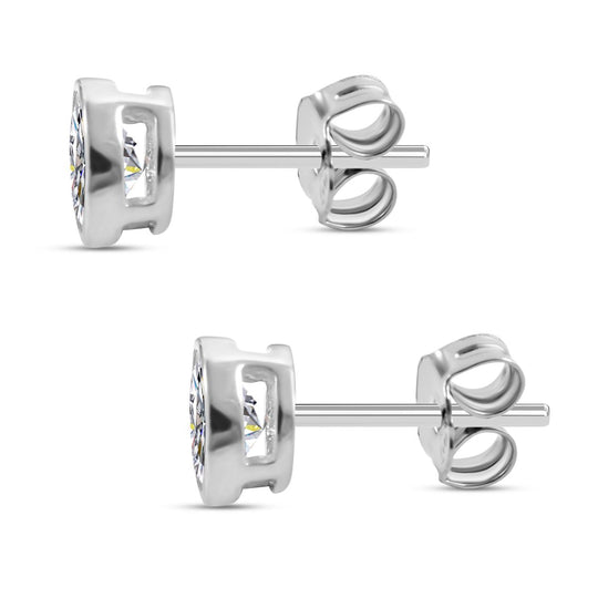 Lustro Stella - Weiße Zirkonia Ohrringe, 925 Silber platiniert ca. 2.80 ct