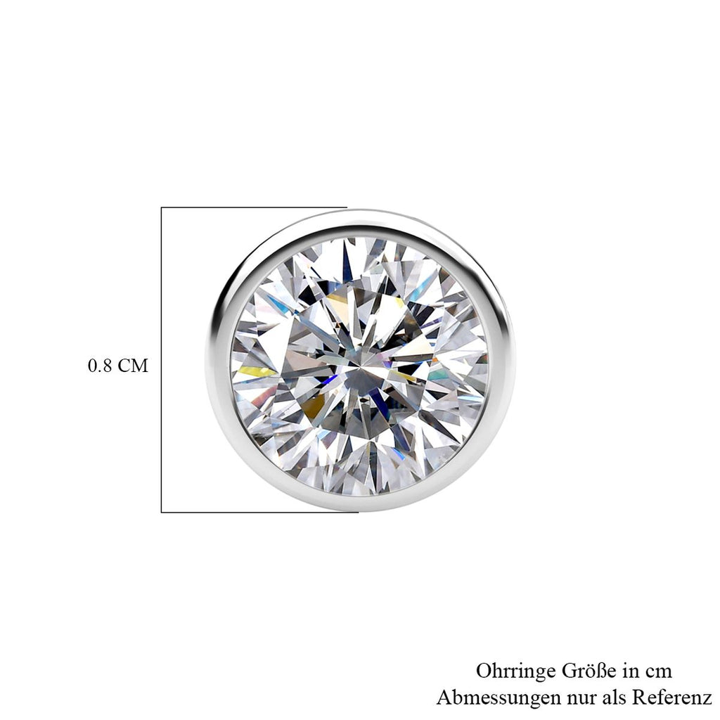 Lustro Stella - Weiße Zirkonia Ohrringe, 925 Silber platiniert ca. 2.80 ct