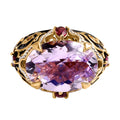 GP Royal Kollektion - Rose de France Amethyst und Rhodolith Granat Ring, 925 Silber Gelbgold Vermeil (Größe 17.00) ca. 12.20 ct