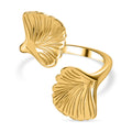 GP Italienische Garten Kollektion - Goldener Blatt-Ring, 925 Silber Gelbgold Vermeil (Größe 19.00)