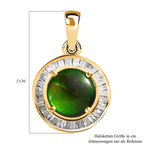 Kanadische Ammolit und weißer Diamant Anhänger, 925 Silber vergoldet, ca. 1.30 ct