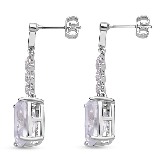Weiße Zirkonia Ohrringe, Edelstahl ca. 18,47 ct