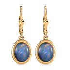 Boulder Opal Triplette Ohrringe, 925 Silber vergoldet ca. 6.00 ct