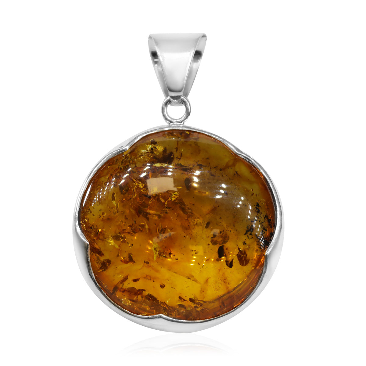 Natürlicher, baltischer Bernstein Anhänger, 925 Silber ca. 70.00 ct