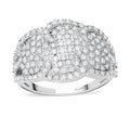 Weißer Diamant Ring, 925 Silber platiniert (Größe 16.00) ca. 1.00 ct
