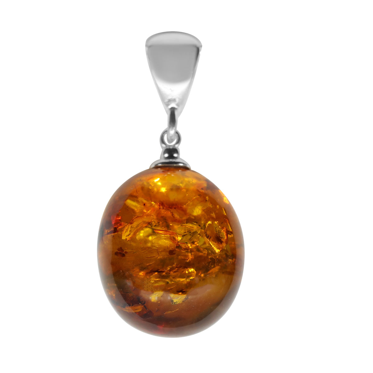 Natürlicher, baltischer Bernstein Anhänger, 925 Silber ca. 9.25 ct