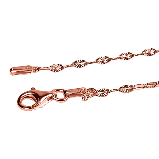 Stern-Kette, ca. 50 cm, 925 Silber rosévergoldet, ca. 2,80g