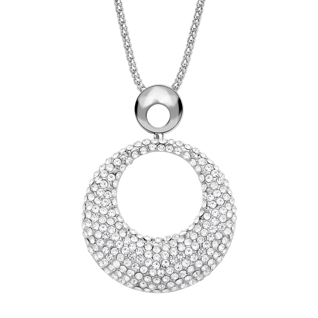 Weiße Kristall Halskette, silberfarben ca. 73.75 cm 5.00 ct