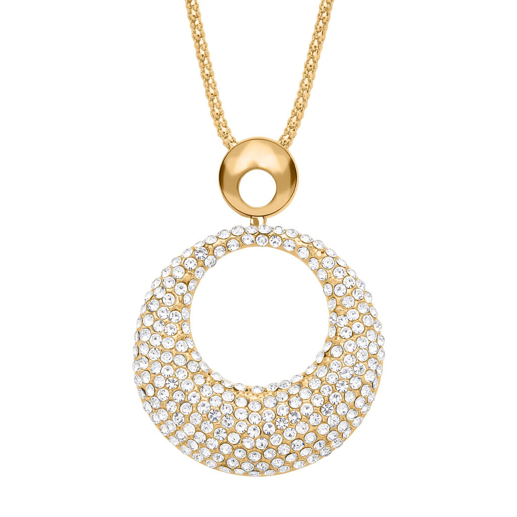 Weiße Kristall Halskette, goldfarben ca. 73.75 cm 5.00 ct