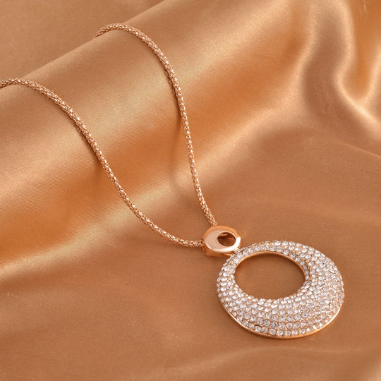 Weiße Kristall Halskette, goldfarben ca. 73.75 cm 5.00 ct