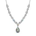 Natürliche, äthiopische Welo Opal und Zirkon-Halskette, 45 cm - 4,35 ct.