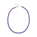 Afrikanische Amethyst Halskette, (5-7mm), ca. 45 cm, Edelstahl ca. 130.00 ct