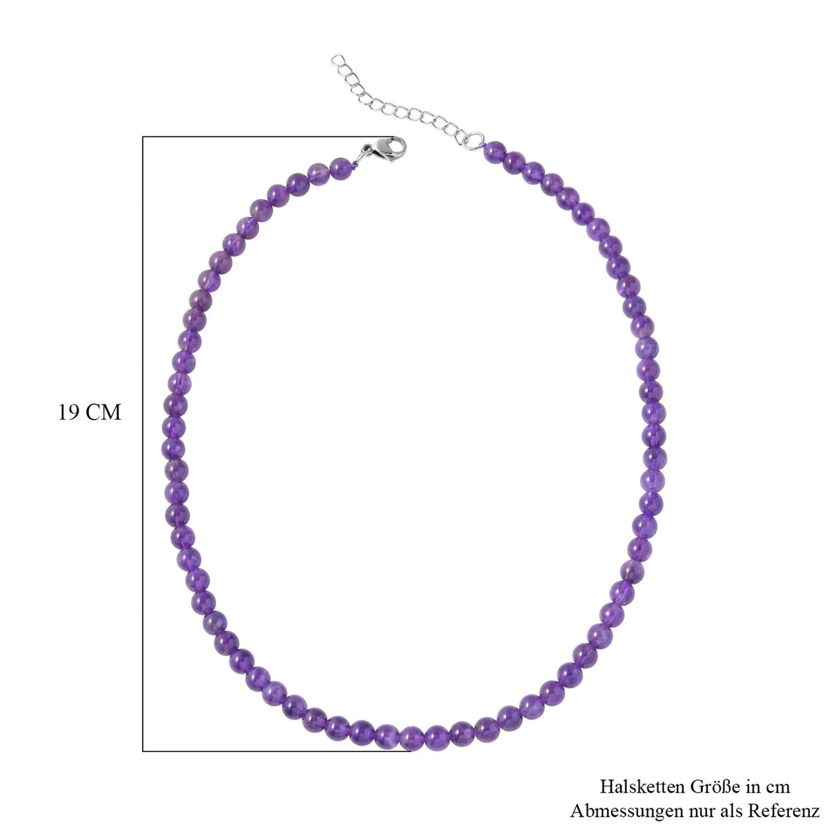 Afrikanische Amethyst Halskette, (5-7mm), ca. 45 cm, Edelstahl ca. 130.00 ct