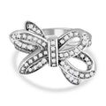 GP Amore Ribbon Kollektion - weißer Diamant Ring, 925 Silber platiniert (Größe 20.00) ca. 0.33 ct