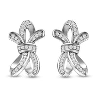 GP Amore Ribbon Kollektion - weiße Diamant Ohrringe, 925 Silber platiniert ca. 0.34 ct