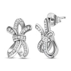 GP Amore Ribbon Kollektion - weiße Diamant Ohrringe, 925 Silber platiniert ca. 0.33 ct