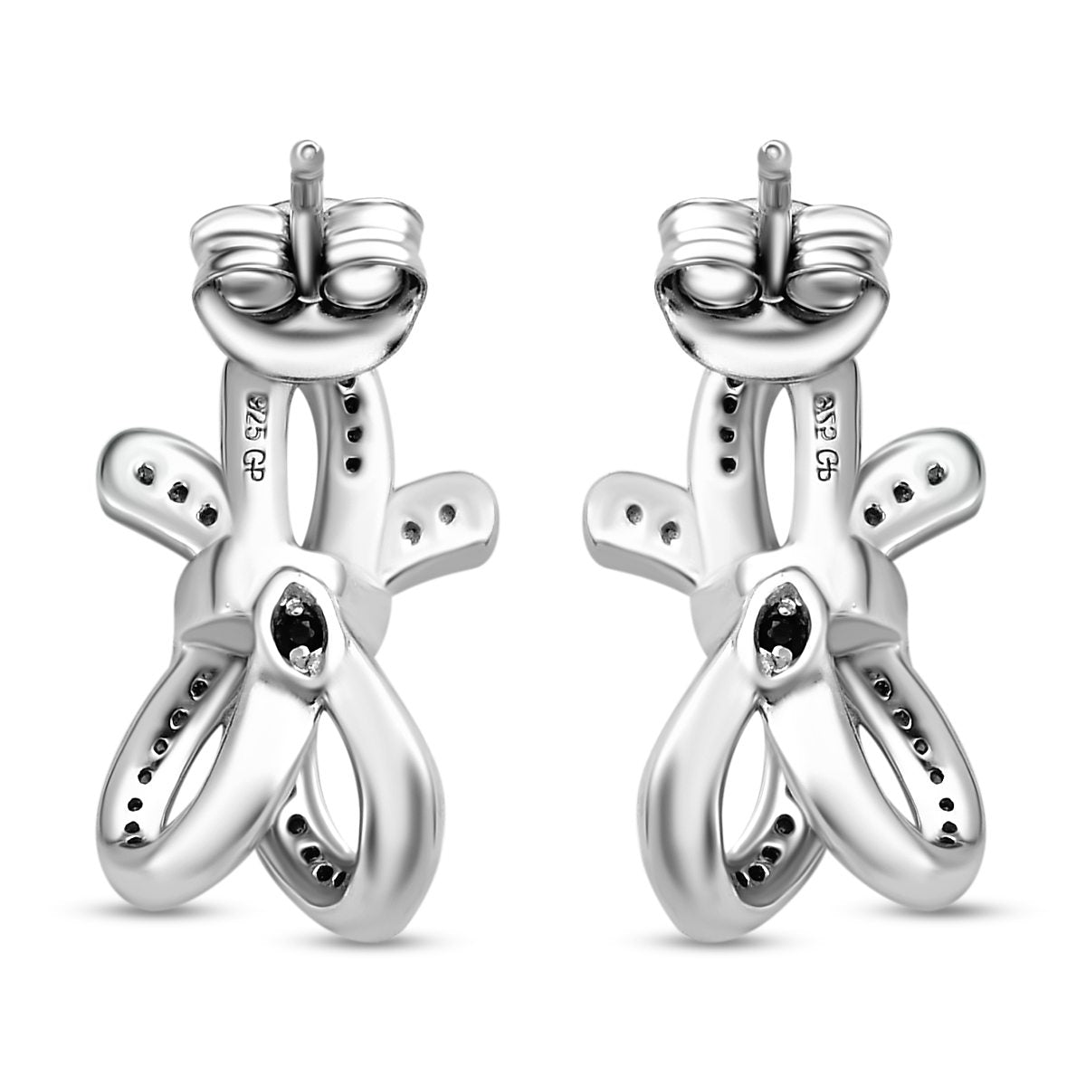 GP Amore Ribbon Kollektion - weiße Diamant Ohrringe, 925 Silber platiniert ca. 0.34 ct
