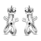 GP Amore Ribbon Kollektion - weiße Diamant Ohrringe, 925 Silber platiniert ca. 0.33 ct