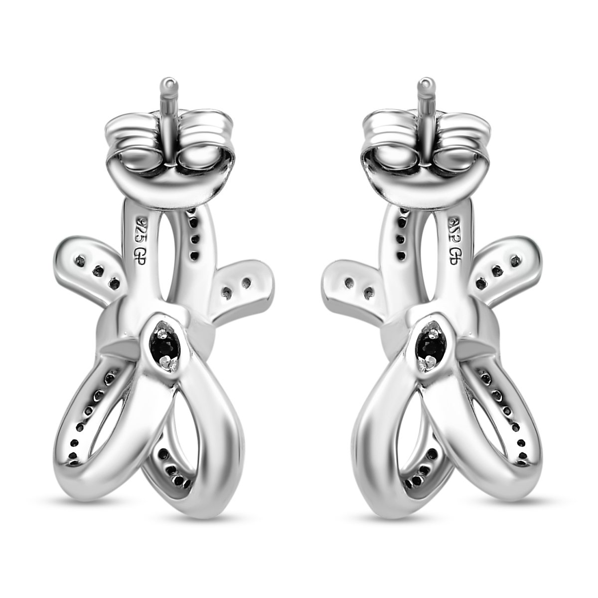 GP Amore Ribbon Kollektion - weiße Diamant Ohrringe, 925 Silber platiniert ca. 0.33 ct