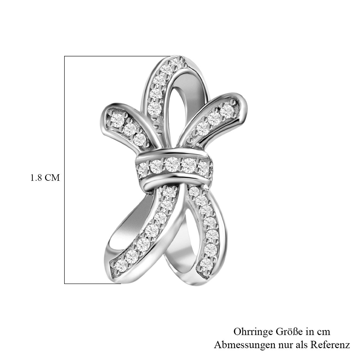GP Amore Ribbon Kollektion - weiße Diamant Ohrringe, 925 Silber platiniert ca. 0.34 ct