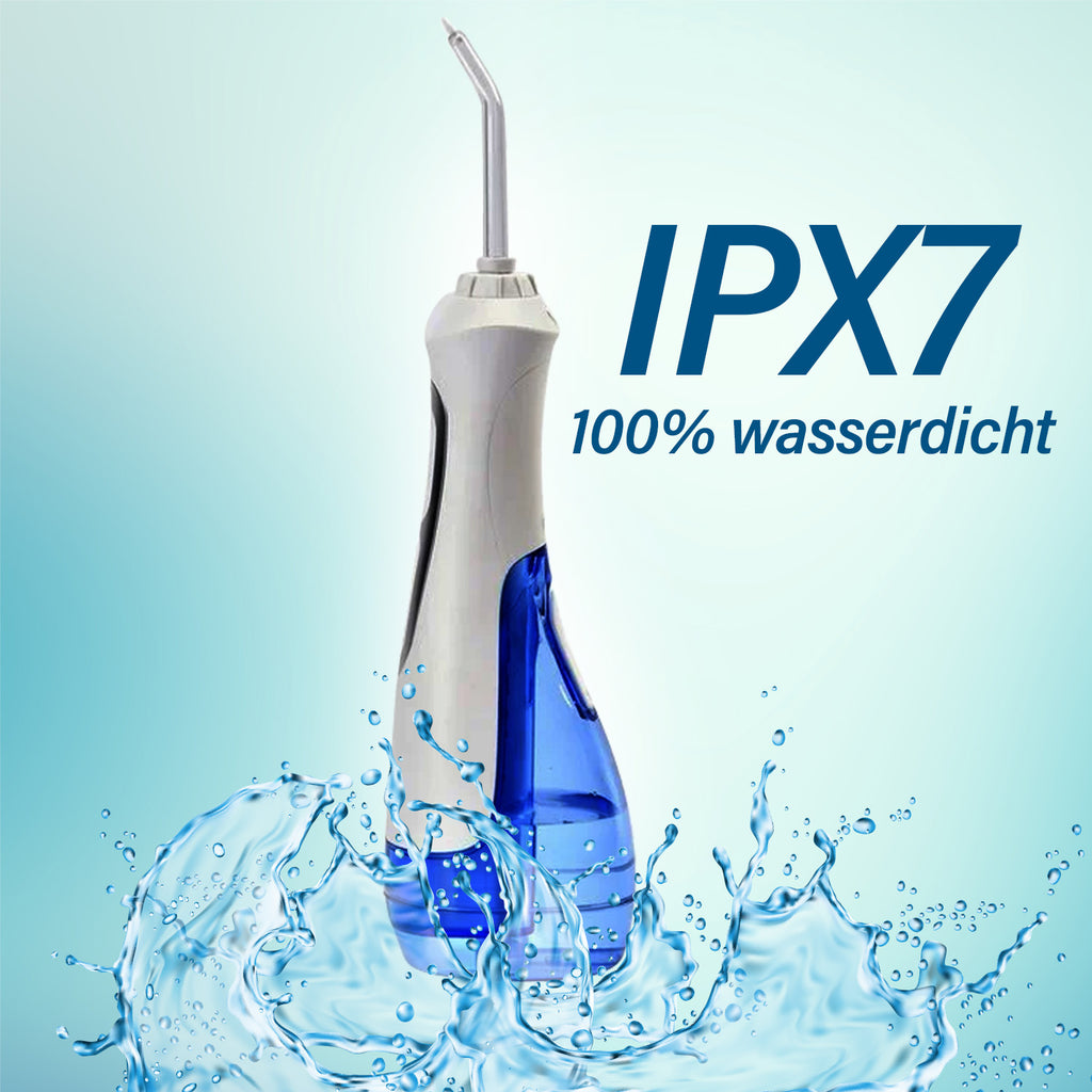 Beautech SG-833 Wasserflosser mit 8 Düsen, 3 Modi und drehbarer Düse, IPX7 wasserdicht, 300ml abnehmbarer Wassertank