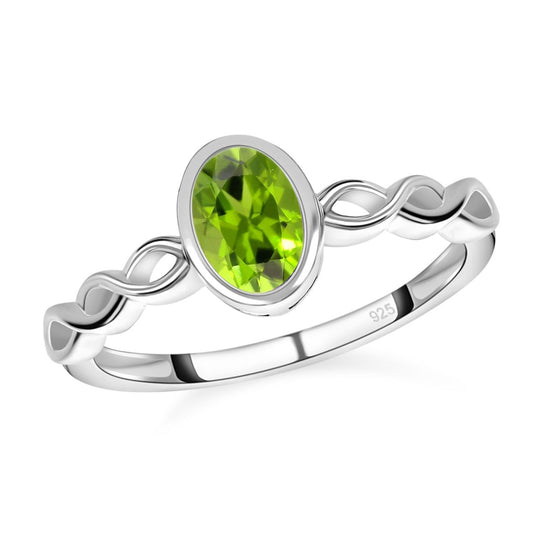 Natürlicher Peridot Ring, 925 Silber ca. 0.85 ct