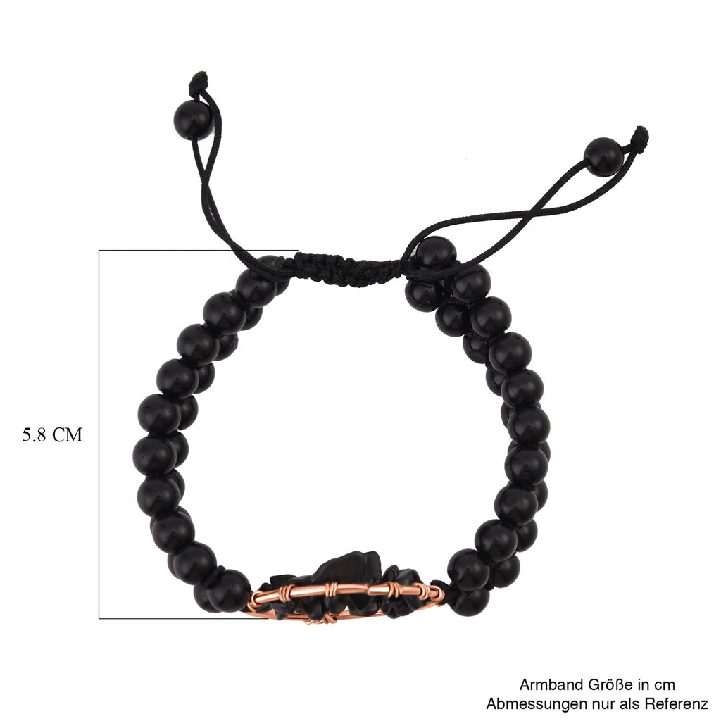 Schwarzes Obsidian Armband, ca. 15.25 cm, Nickelfreies Messing  ca. 69.00 ct