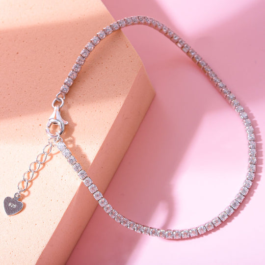 Lustro Stella - Weißes Zirkonia Armband, ca. 18 cm, 925 Silber platiniert ca. 1.30 ct