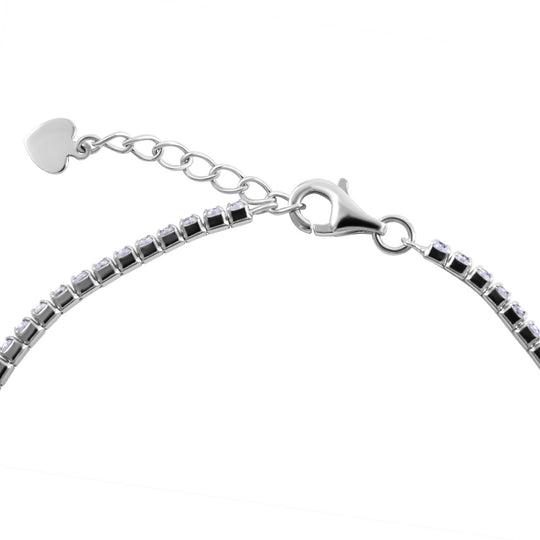 Lustro Stella - Weißes Zirkonia Armband, ca. 18 cm, 925 Silber platiniert ca. 1.30 ct
