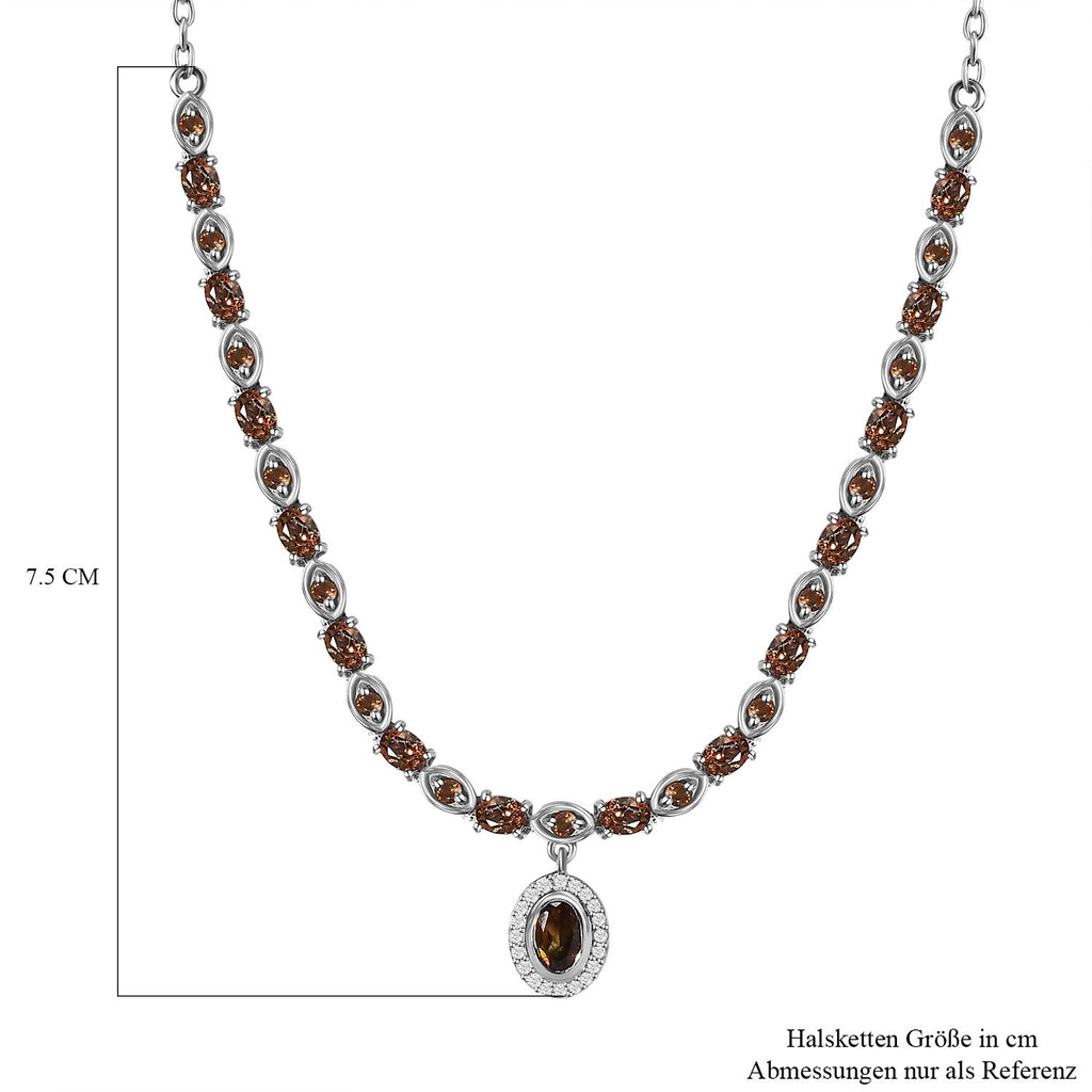Natürlicher Jenipapo Andalusit Halskette, ca. 45 cm, 925 Silber platiniert, ca. 3.52 ct