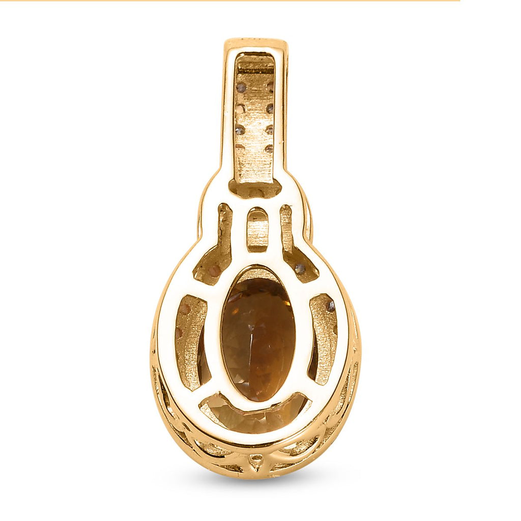 LUXORO AA Natürlicher goldener Tansanit, Weißer Diamant Anhänger 585 Gold (4-5 Werktage Lieferzeit) ca. 2.20 ct