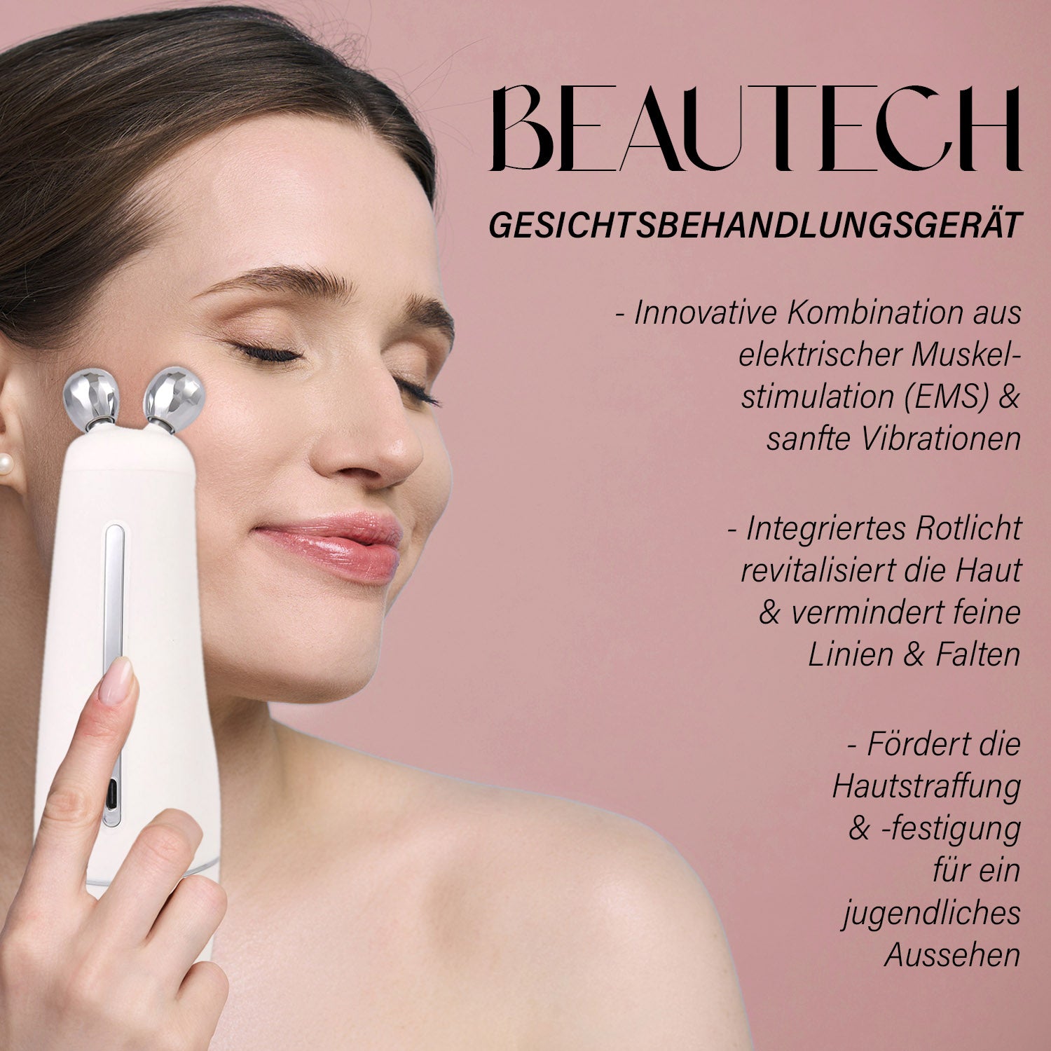 Bautech - Hautverjüngungsgerät mit Lichttherapie, EMS und Radio Frequency