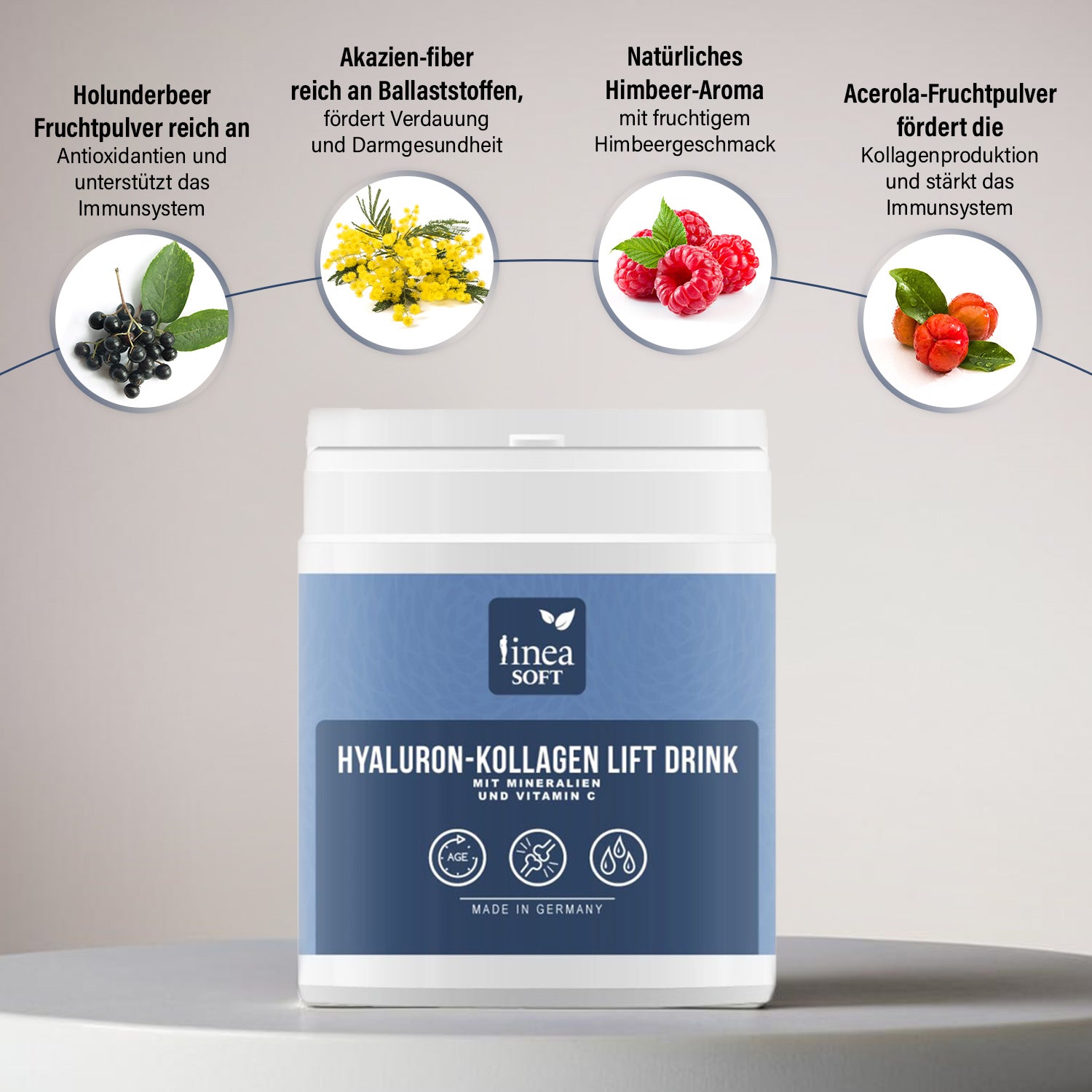 Linea Soft - Hyaluron & Collagen Anti-Aging Lift Drink 300 gr - 30 Tage Kur