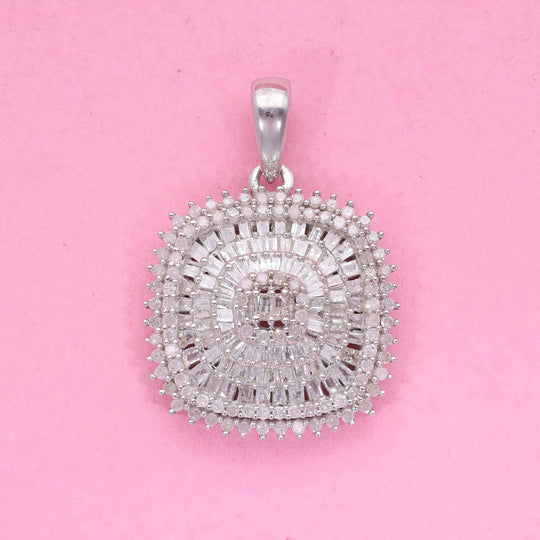 Weißer Diamant Anhänger, 925 Silber platiniert, ca. 1.00 ct