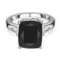 Elite Shungit, Weißer Zirkon Ring 925 Silber platiniert (Größe 17.00) ca. 3.51 ct