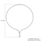Weißes Zirkonia-Mosaik Collier, ca. 50 cm, Messing