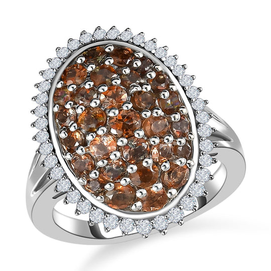 Natürlicher Jenipapo Andalusit Ring, 925 Silber platiniert, (Größe 19.00) ca. 2.42 ct