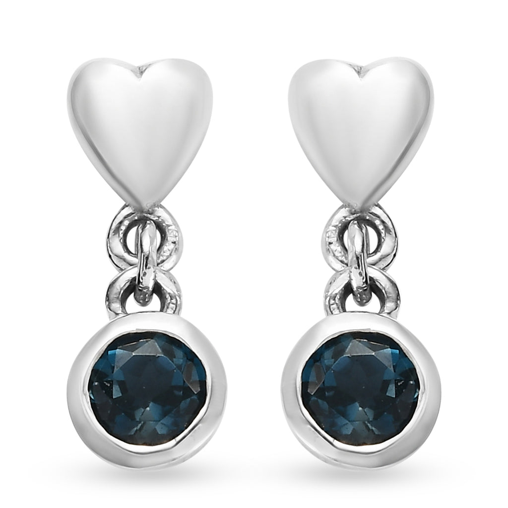 London Blau Topas Ohrringe 925 Silber platiniert ca. 0,85 ct