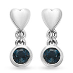 London Blau Topas Ohrringe 925 Silber platiniert ca. 0,85 ct