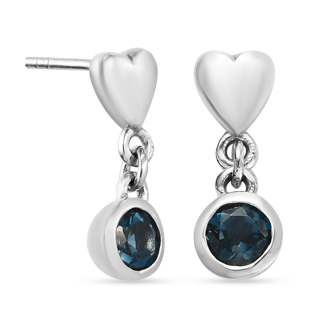 London Blau Topas Ohrringe 925 Silber platiniert ca. 0,85 ct