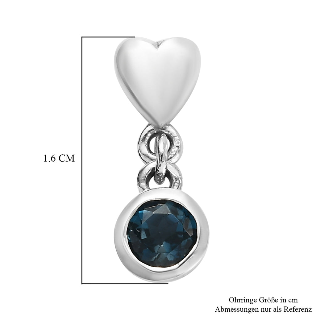 London Blau Topas Ohrringe 925 Silber platiniert ca. 0,85 ct