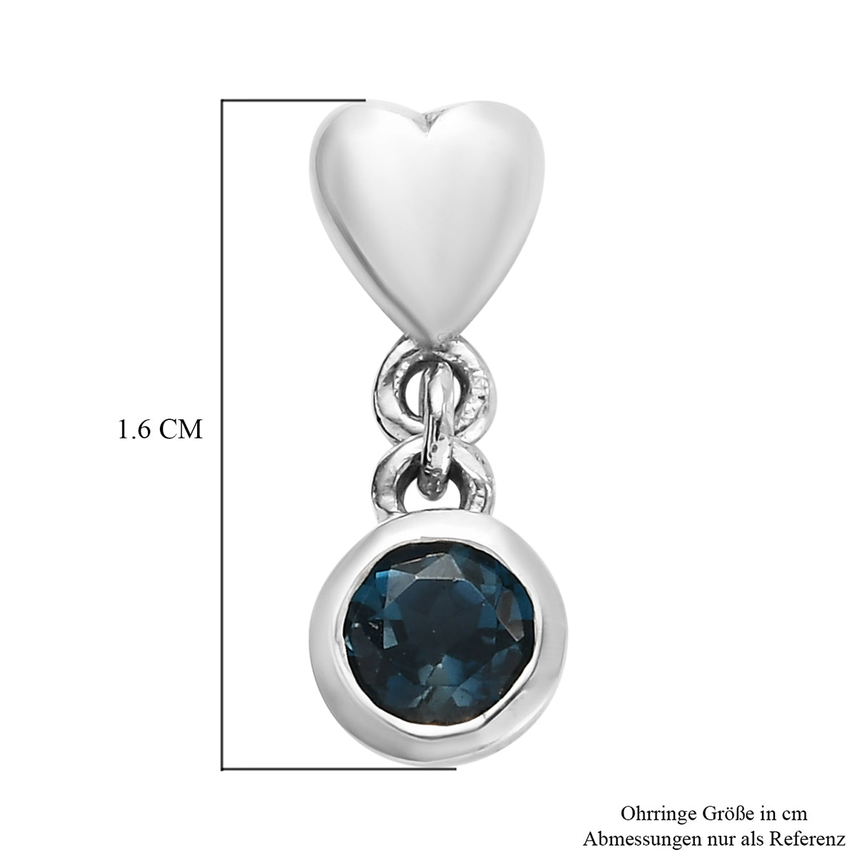 London Blau Topas Ohrringe 925 Silber platiniert ca. 0,85 ct