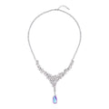 Klassische charmante Lila und Weiß Kristall Collier, ca. 50 cm
