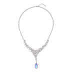 Klassische charmante Lila und Weiß Kristall Collier, ca. 50 cm